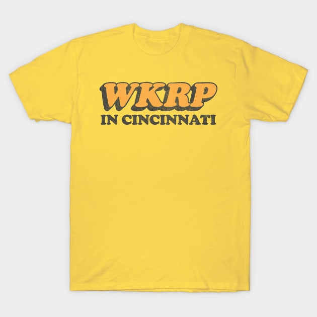 WKRP In Cincinnati Vintage-Style Faded Tribute Logo T-Shirt by DankFutura